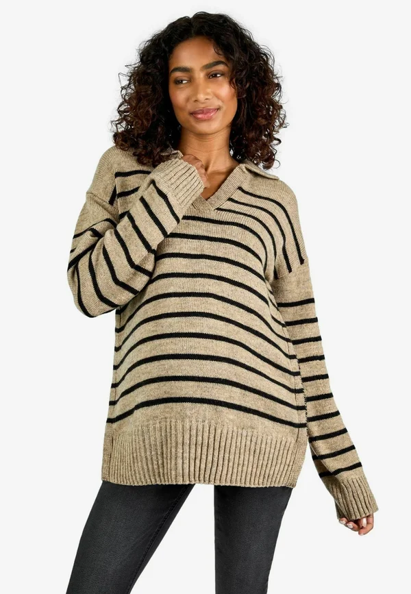 MATERNITY  NURSING - Strickpullover - oatmeal black