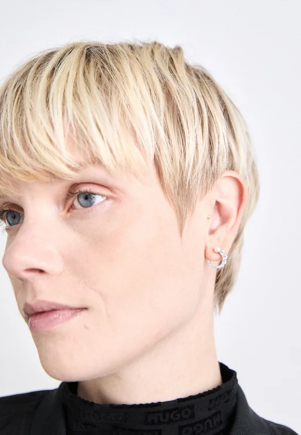 MATRIX STUD CIRCLE - Ohrringe - white