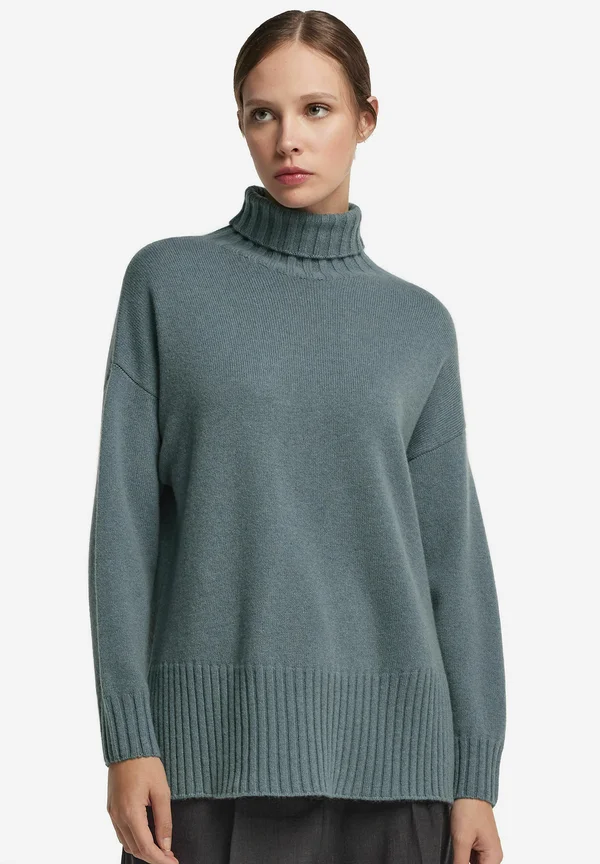 MAXI-MIT ROLLKRAGEN AUS ULTRASOFT - Strickpullover - light blue