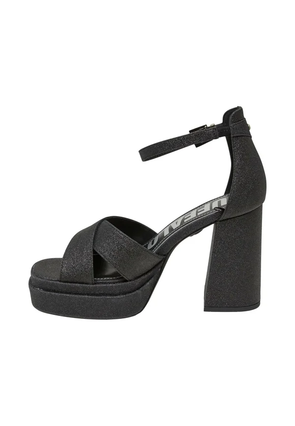 MAY CROSS - GLITTER - Plateausandalette - black