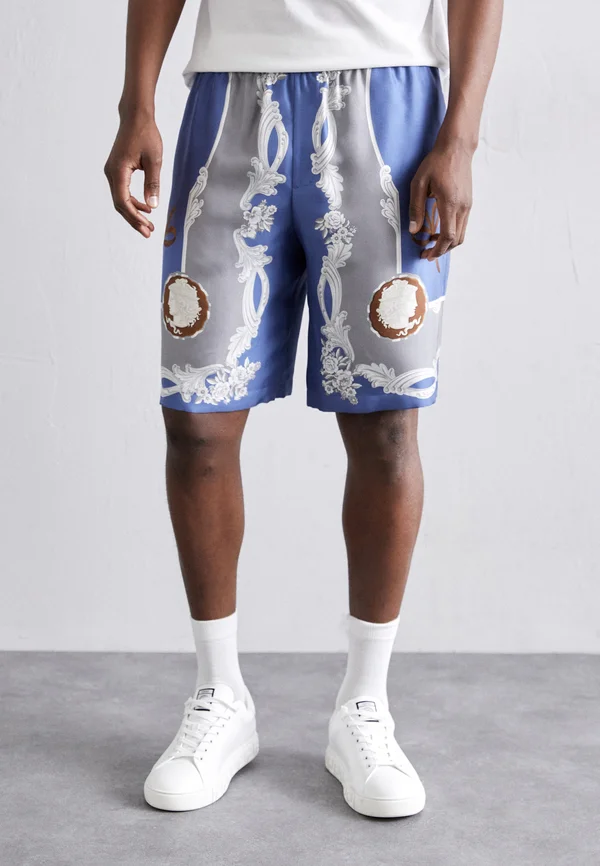 MEDUSA CAMEO PRINT - Shorts - stone blue/met dark grey