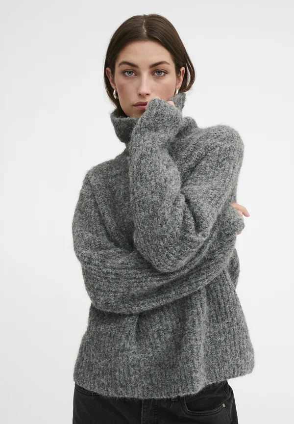 MEENA ROLLNECK - Strickpullover - iron grey melange