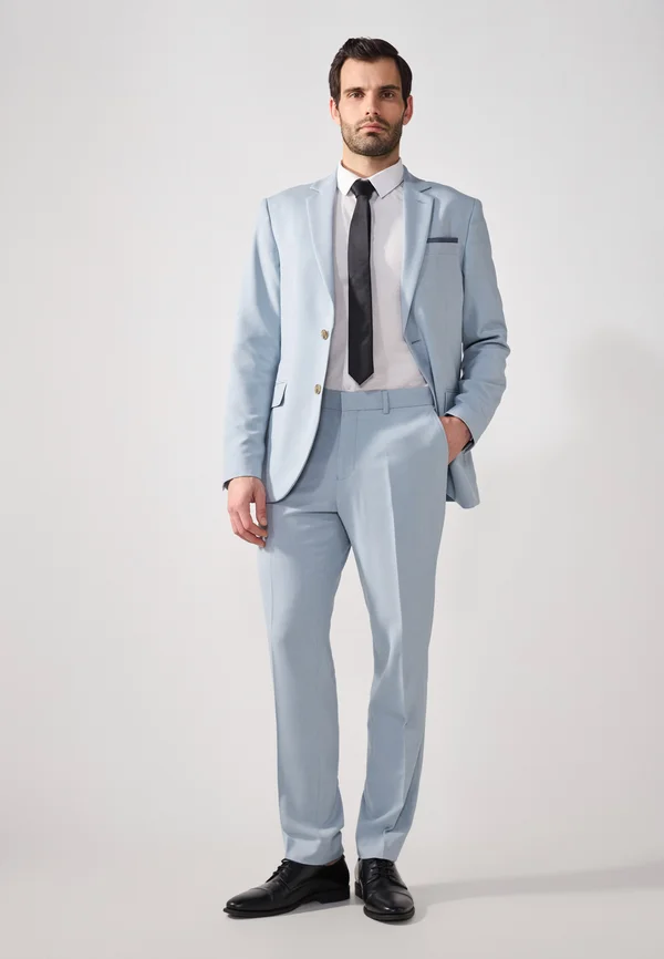 MELANGE BASIC SUIT - Anzug - light blue melange