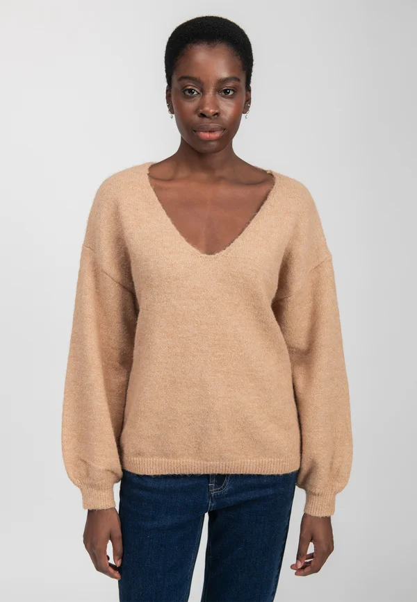 MELANGED - Strickpullover - camel