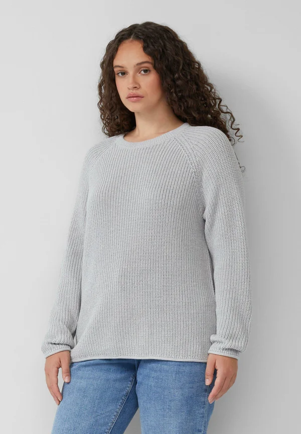 MELIERTER MIT RAGLANÄRMELN - Strickpullover - grau meliert