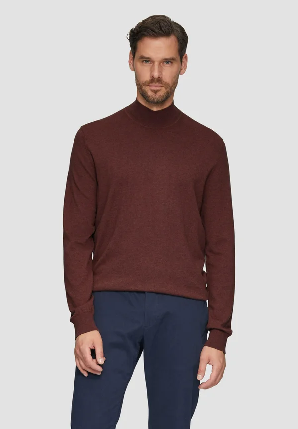 MELIERTER MIT TURTLENECK - Strickpullover - bordeaux