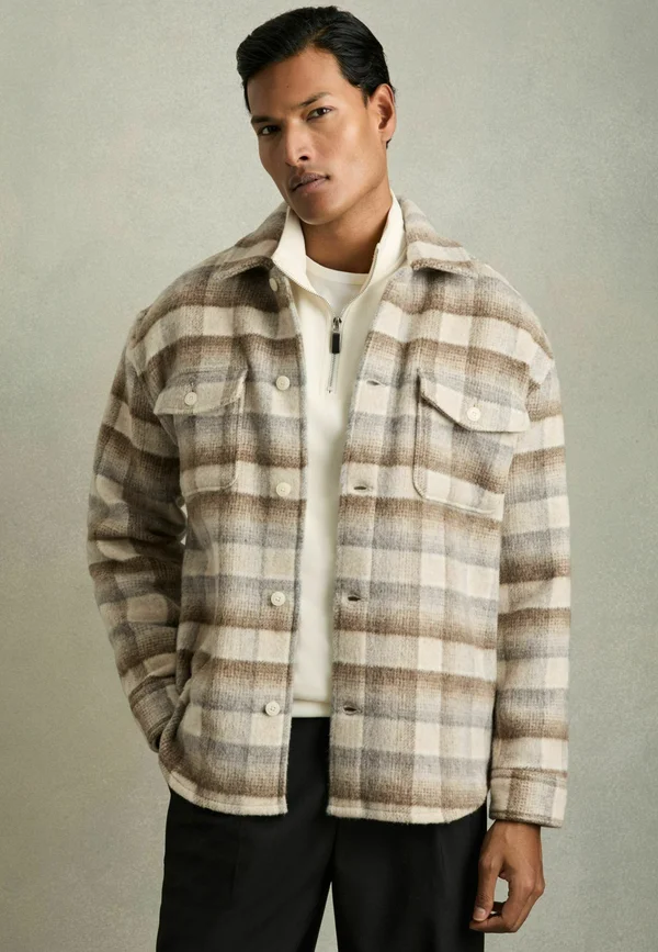 MELLISH BRUSHED CHECK - Leichte Jacke - oatmeal