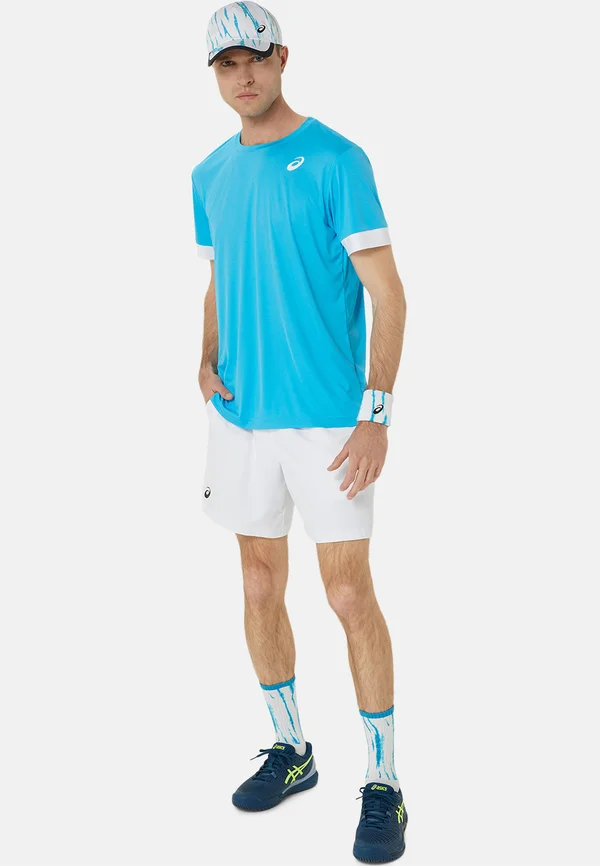 MEN COURT SS TOP - T-Shirt basic - digital aqua brilliant white