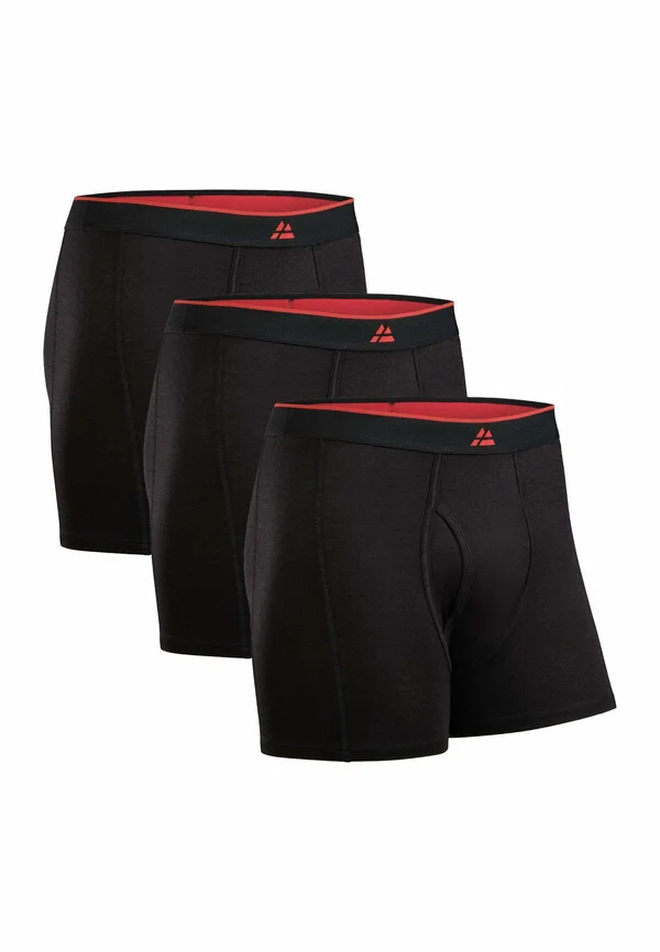 MEN'S BAMBOO TRUNKS W/FLY 3-PACK - Panties - black