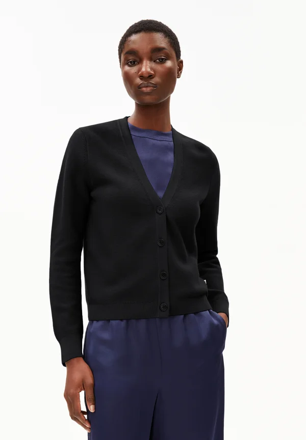 MENAAL LINKS - Strickjacke - black