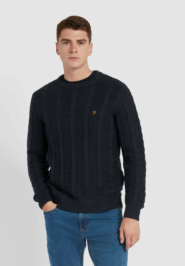 MENDON CABLE KNIT - Strickpullover - true navy