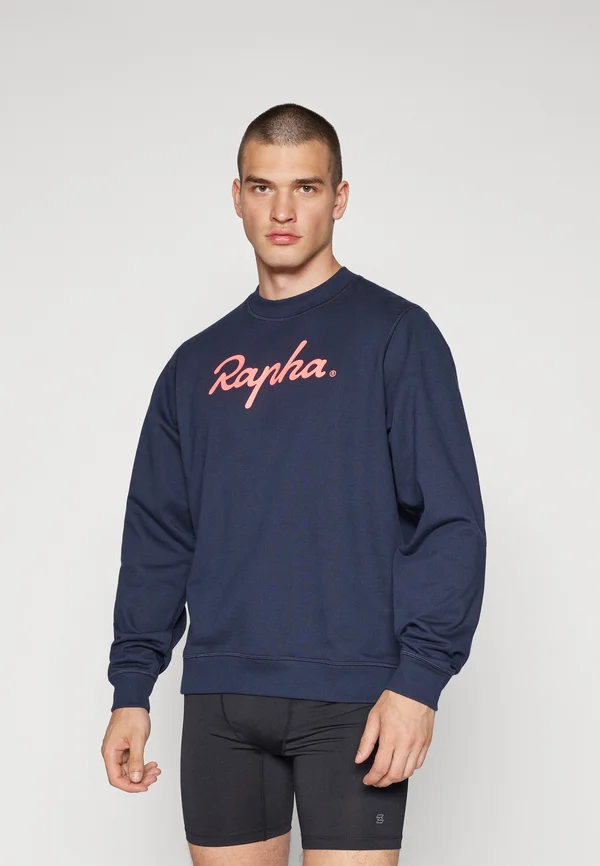 MENS LARGE LOGO - Sweatshirt - dark navy/high visability pink