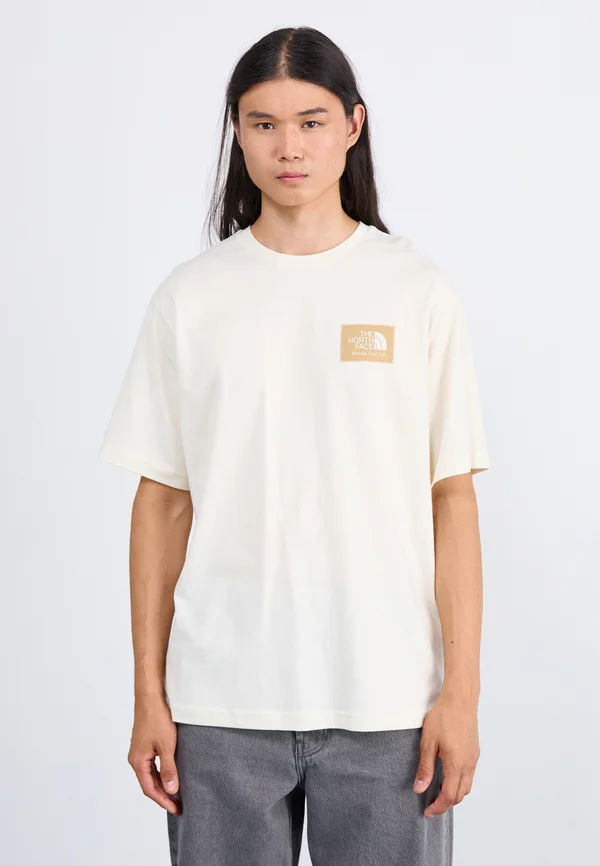 MENS TEE RELAXED BERKELEY BOX LOGO - T-Shirt print - white dune