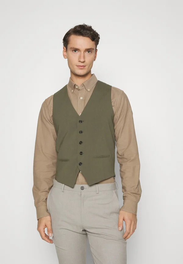 MENS WAISTCOAT FOR SUIT SLIM FIT - Anzugweste - olive