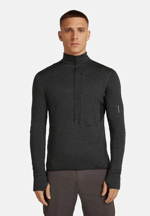MER 200 DESCENDER LS HALF - Fleecepullover - jet hthr black cb