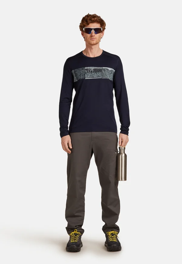 MER 200 LS CREWE ELEVATION LIN - Langarmshirt - midnight navy