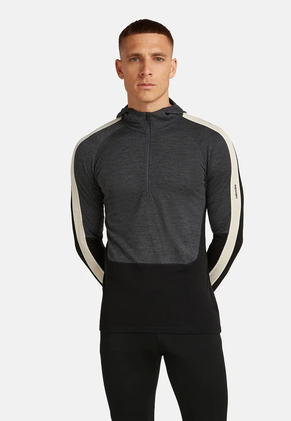 MER LS HALF ZIP - Langarmshirt - black jet hthr undyed cb