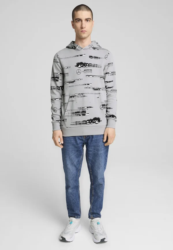 MERCEDES-AMG PETRONAS F1 LOGO MIT ALLOVER-PRINT - Kapuzenpullover - team silver