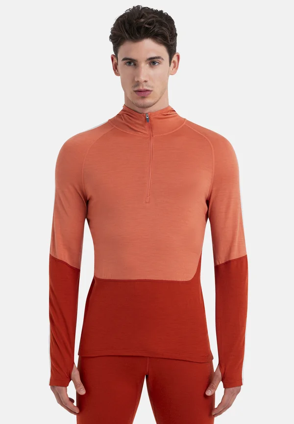 MERINO 200 MID WEIGHT SONEBULA HALF ZIP HOOD - Langarmshirt - BRIGHT RED
