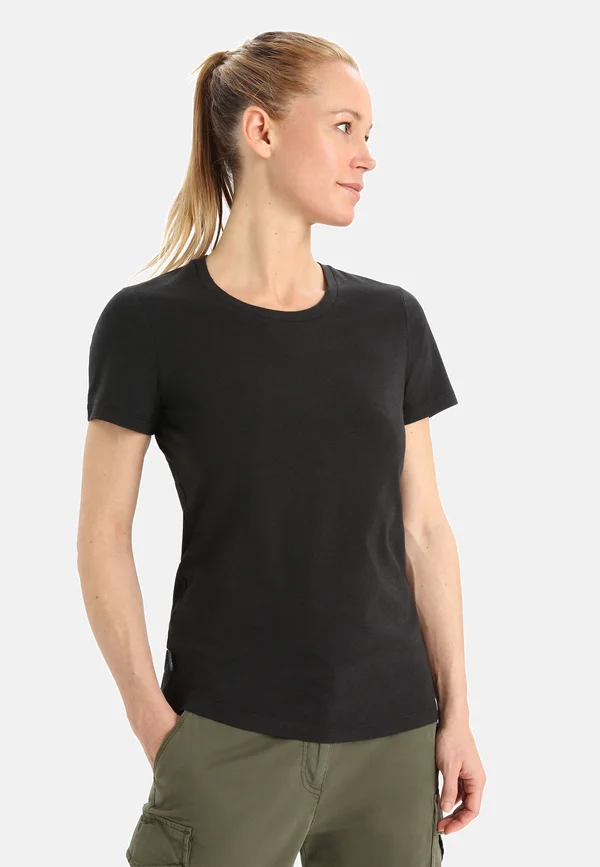 MERINO BLEND CENTRAL CLASSIC - T-Shirt basic - BLACK