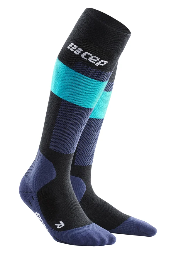 MERINO COMPRESSION SOCKS SKI KNEE-HIGH MEN - MADE IN GERMANY - Sportsocken - blue