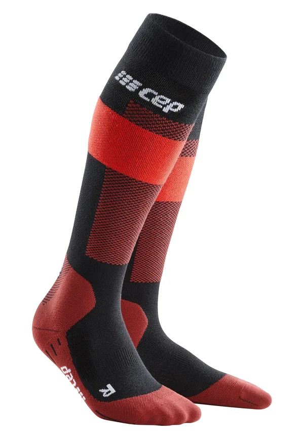 MERINO COMPRESSION SOCKS SKI KNEE-HIGH MEN - MADE IN GERMANY - Sportsocken - red