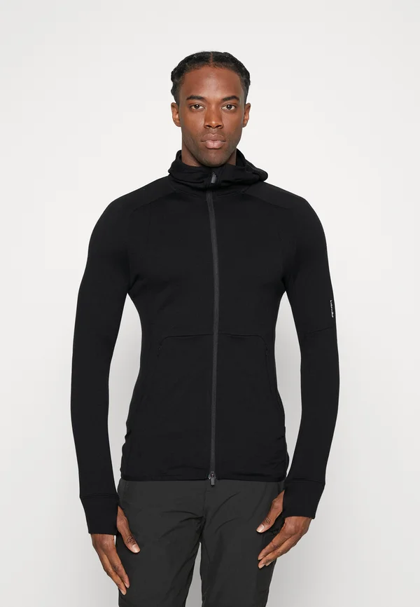 MERINO QUANTUM ZONEKNITZIP HOODIE - Sweatjacke - BLACK
