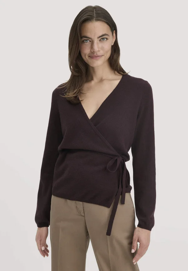 MERINO - Strickjacke - schwarzbeere