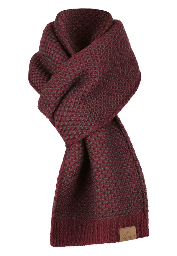 MERINO WINTER STRICK EDET - Schal - rot anthrazit