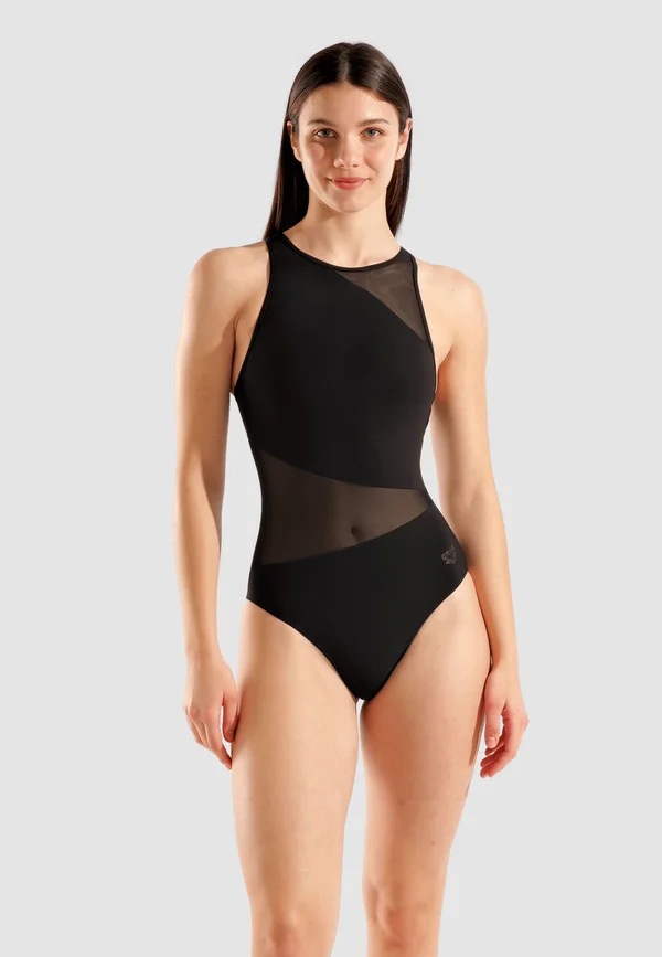 MESH ANGLE VENT BACK - Badeanzug - black