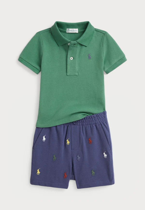 MESH POLO SHIRT AND SHORT SET - Jogginghose - fairway green