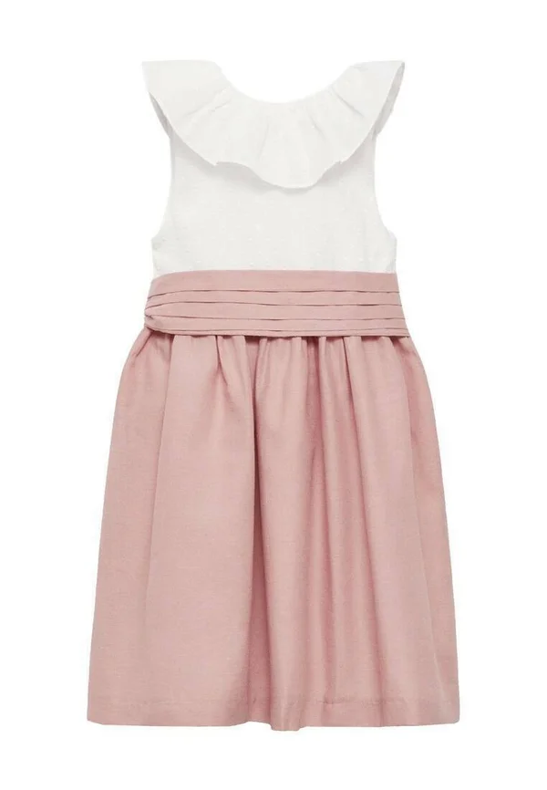 MET CONTRASTERENDE ROK - Freizeitkleid - white