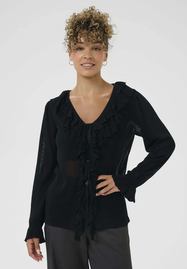 MEZZINO - Strickjacke - pitch black