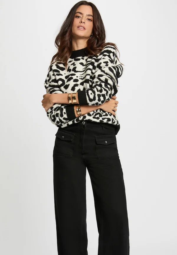 MFELIXA - Strickpullover - ivoire/noir