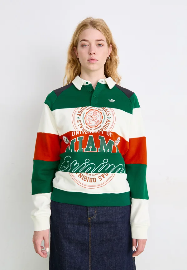 MIAMI CREW - Sweatshirt - multicolor/dark green/collegiate orange/off white