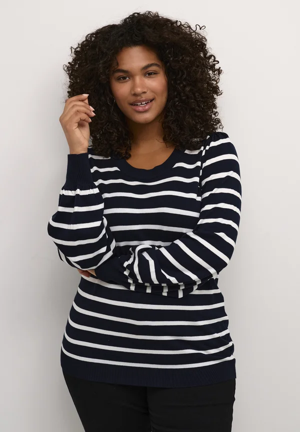 MIANA  - Strickpullover - midnight marine   chalk stripe