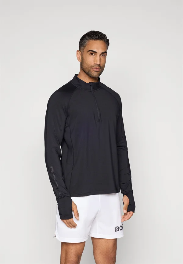 MIDLAYER HALF ZIP - Langarmshirt - black beauty