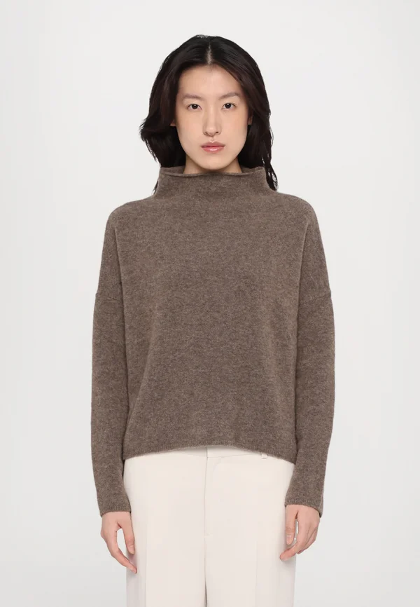 MIKA STRIPE - Strickpullover - dark taupe