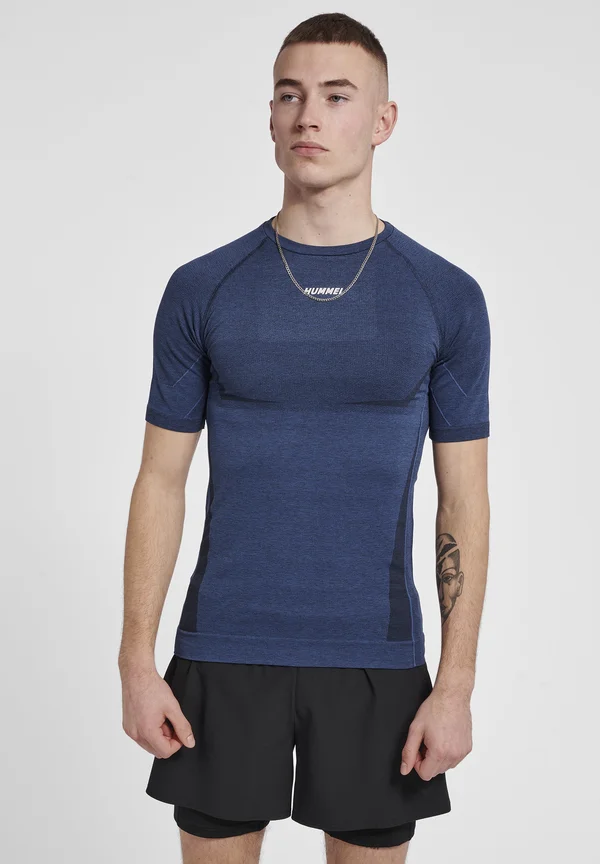 MIKE - T-Shirt print - insignia blue black melange