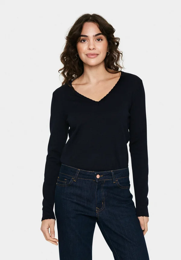 MILA LS V-NECK - Strickpullover - night sky