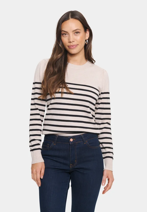 MILA STRIPED  - Strickpullover - gray morn mila stripe