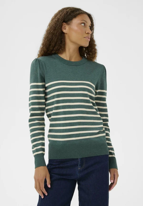 MILA STRIPED  - Strickpullover - june brown rice stripe