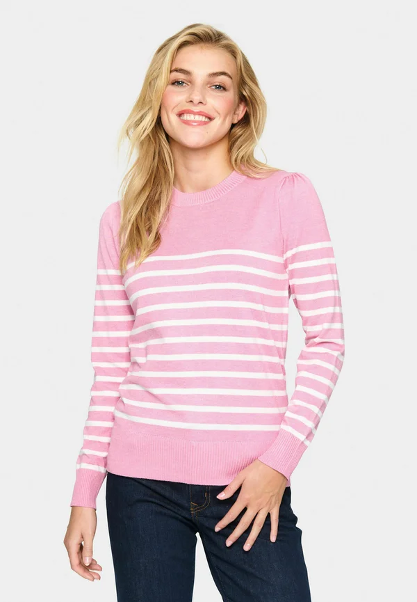 MILA STRIPED  - Strickpullover - sea pink mel ice stripe