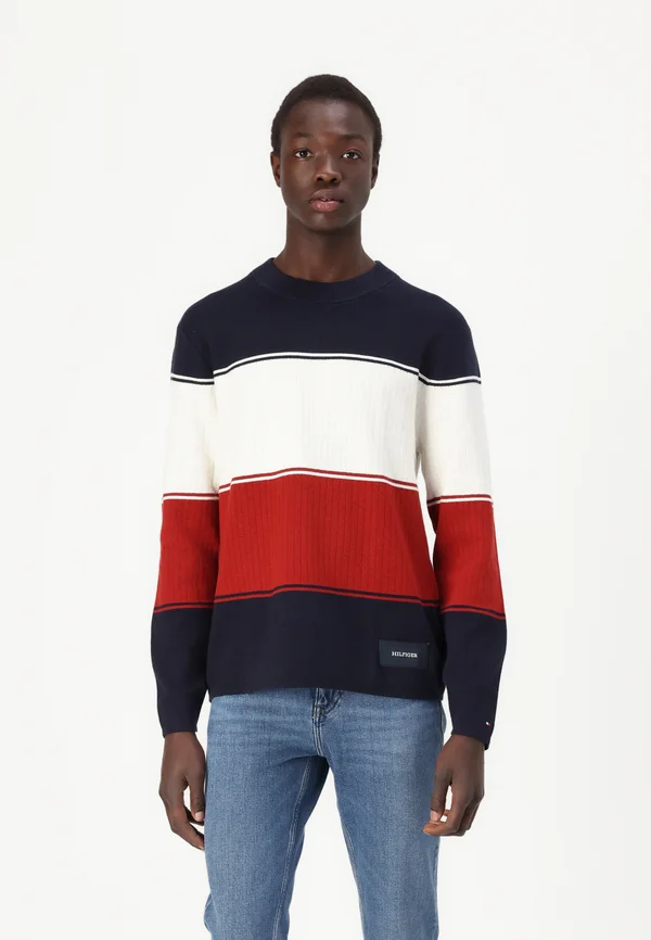 MILANO COLOURBLOCK CREW NECK - Strickpullover - desert sky/multi colored