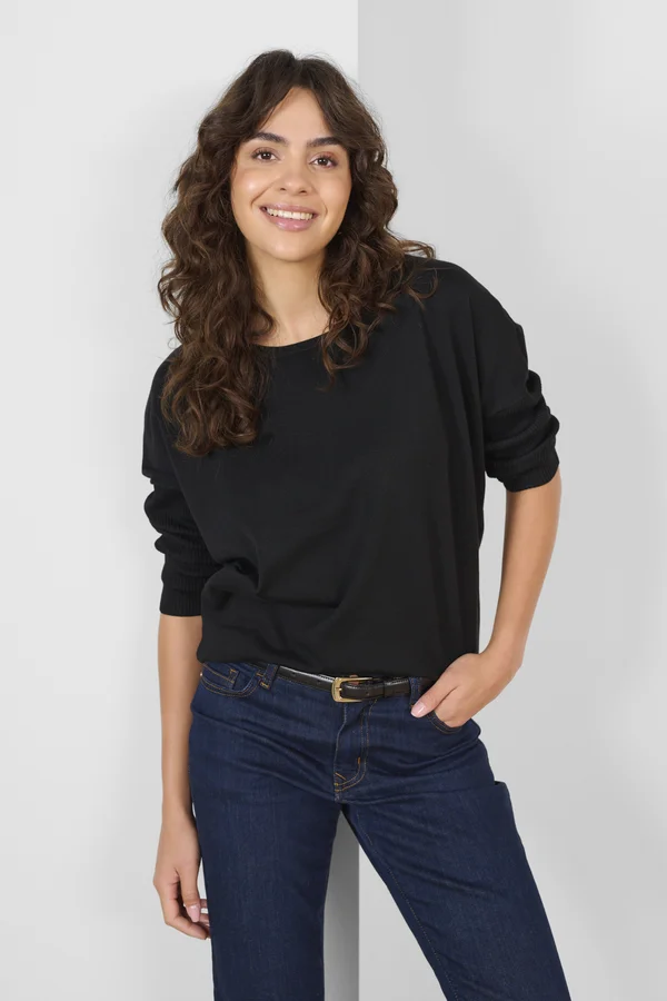 MILASZ R-NECK - Strickpullover - black