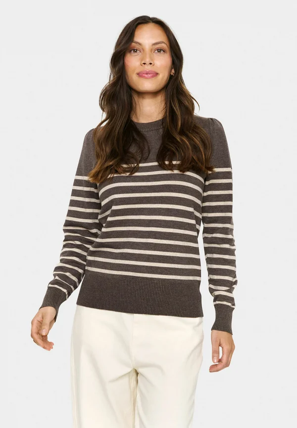 MilaSZ Shimmer Stripe Pullover - Strickpullover - mink gray morn shimmer stripe