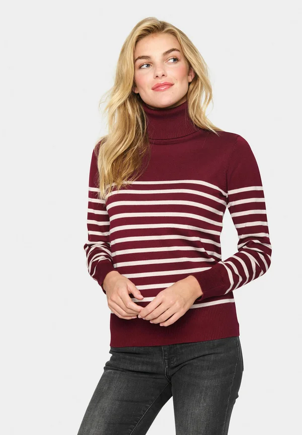 MILASZ ST. ROLLNECK PULLOVER - Strickpullover - burgundy g morn stripe