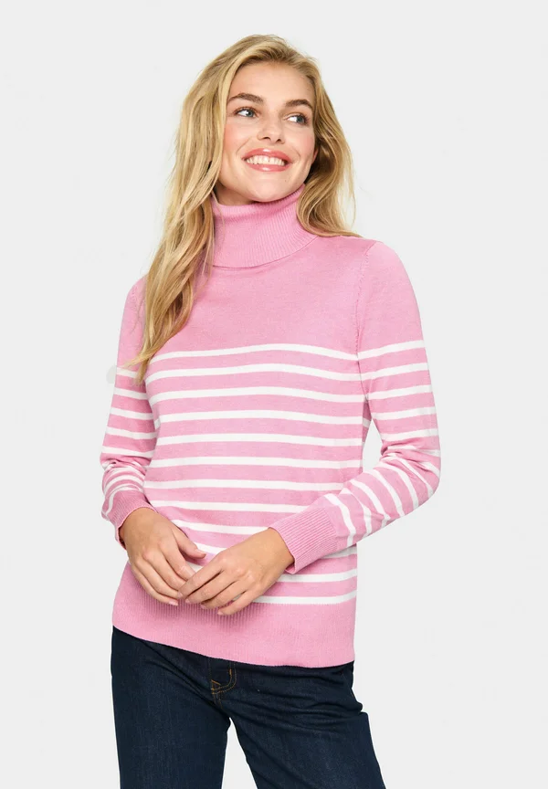 MILASZ ST. ROLLNECK PULLOVER - Strickpullover - sea pink mel ice stripe