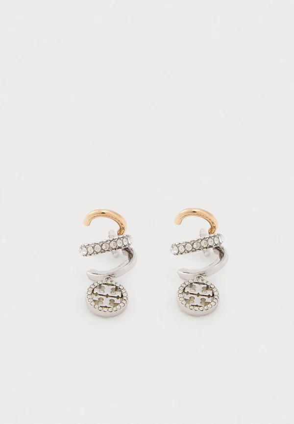 MILLER PAVE TRIPLE HOOP EARRING - Ohrringe - tory gold-coloured/tory silver-coloured/crystal