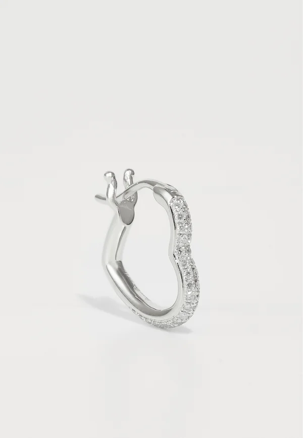 MINI CREOLE CŒUR - Einzelner Ohrring - 9k white gold-coloured
